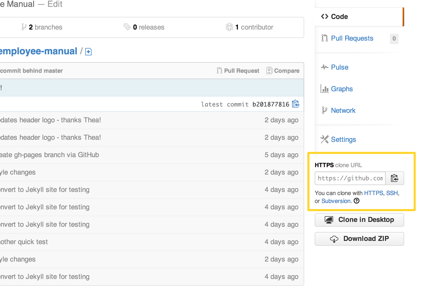 Github Clone URL